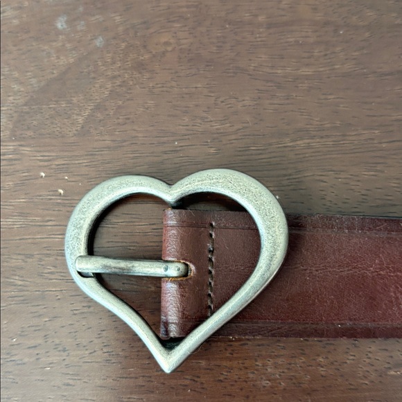 Brown Leather Belt with Heart Buckle women size 2X - Picture 2 of 5